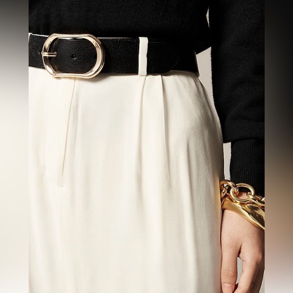 NWT J CREW Trouser maxi skirt in viscose crepe in Ivory - Picture 5 of 8